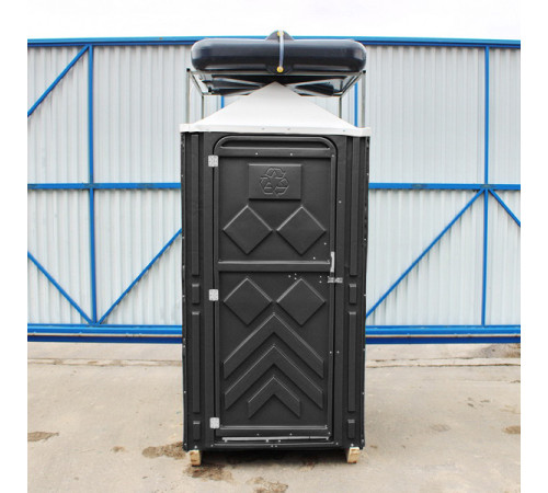 Туалет и душ с ТЭНом  для дачи 2 кабины черные (BTDEB)