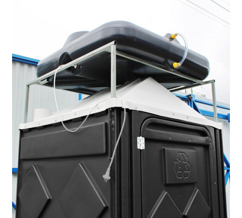 Туалет и душ с ТЭНом  для дачи 2 кабины черные (BTDEB)