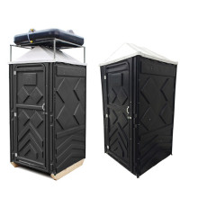 Туалет и душ с ТЭНом  для дачи 2 кабины черные (BTDEB)