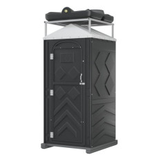 Душевая кабина черная (BDEB-PP) бак 200 л с ТЭНом основание - пластик