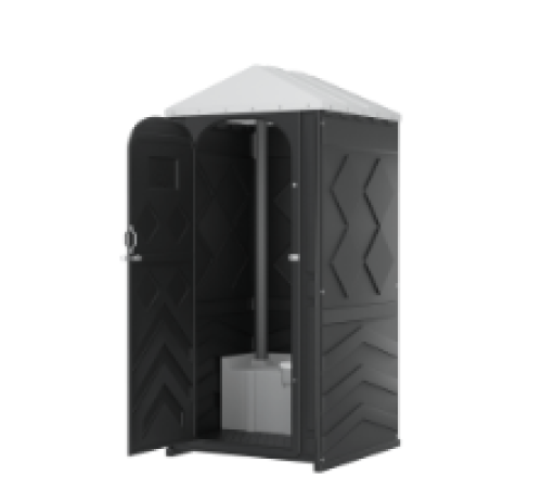 Туалетная кабина биотуалет Эконом Рецикл черная  с пластиковым основанием