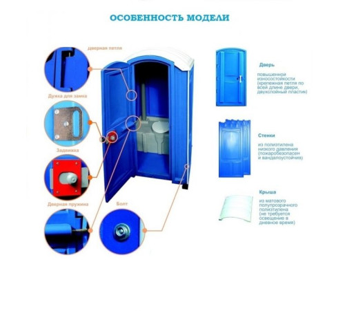 Туалетная кабина Стандарт City с удвоенной дверью