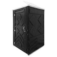 Туалетная кабина биотуалет Эконом Рецикл черная  (ETR)