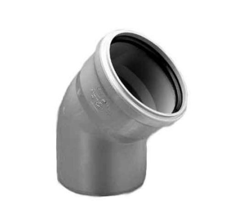 Колено 45 град на трубу 75 мм серое