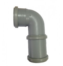 Колено с муфтой на трубу 75 мм серое